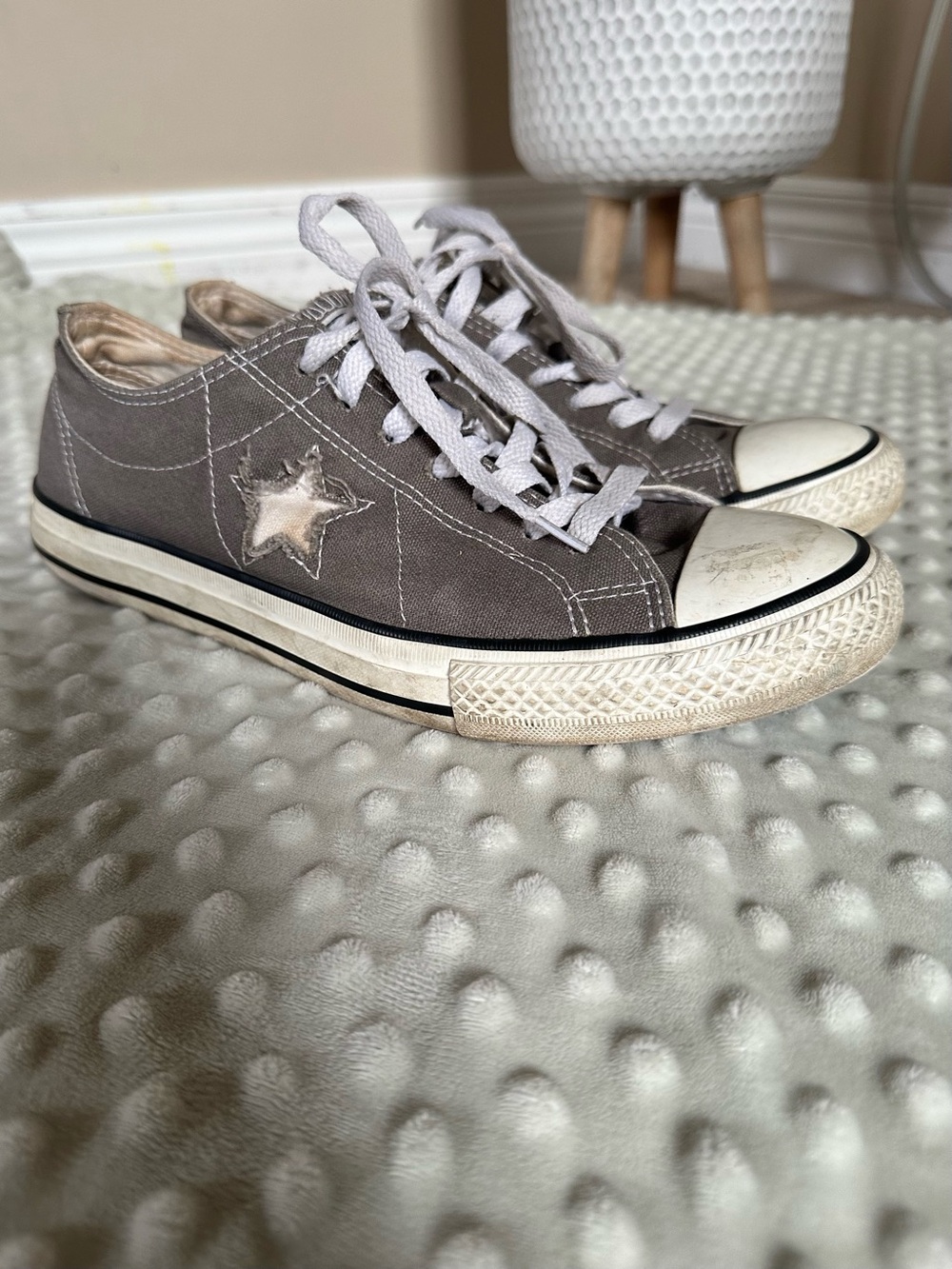 Converse Grey Canvas One Star Sneakers Men’s 7.5 - Picture 4 of 8